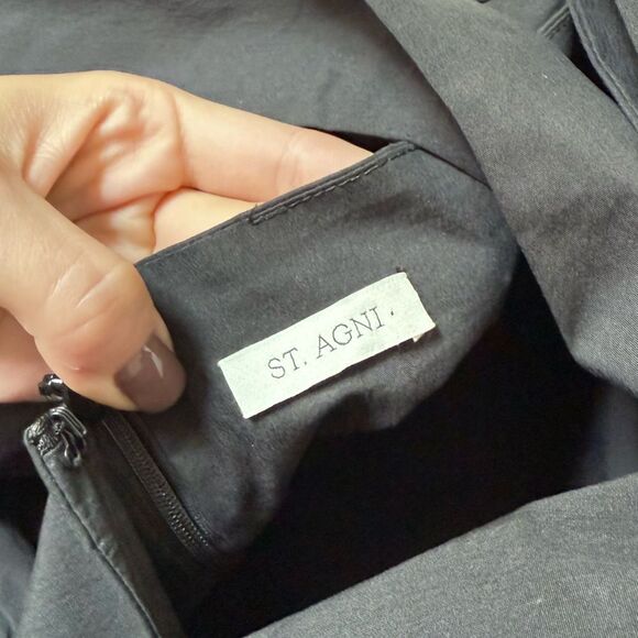 ST. AGNI Gathered Maxi Black Dress Strapless Tie Back Size XS - Picture 15 of 15